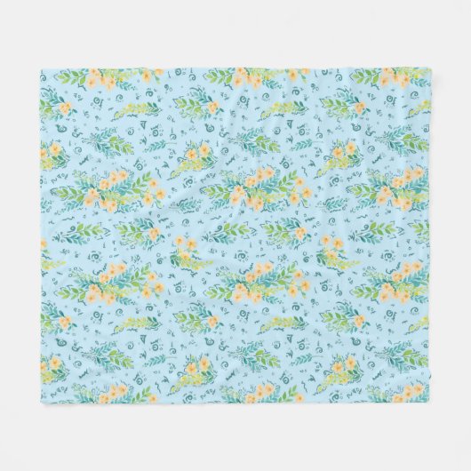 "Flores del cielo" Fleece Deken (Voorkant (Horizontaal))
