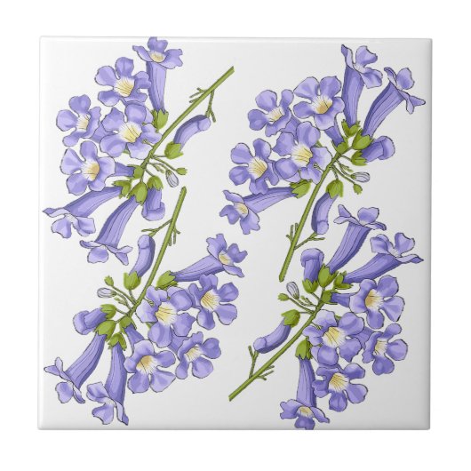 Flores do Brasil jacaranda Tegeltje (Voorkant)