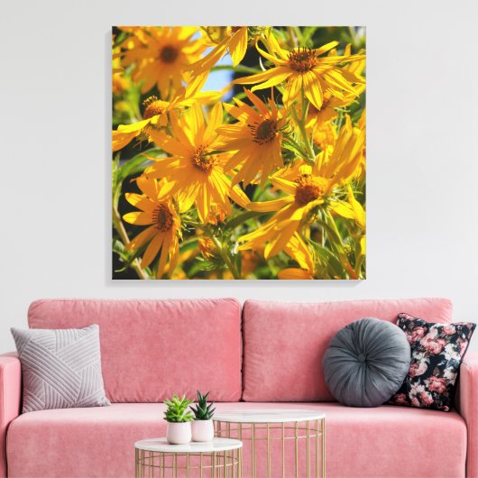 Flores en mi hierbas bloemen in mijn onkruid canvas afdruk (Insitu (Woonkamer))