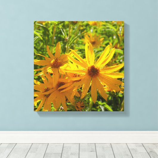 Flores en mi hierbas bloemen in mijn onkruid canvas afdruk (Insitu (Houten vloer))