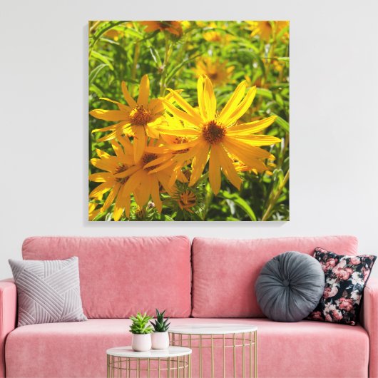 Flores en mi hierbas bloemen in mijn onkruid canvas afdruk (Insitu (Woonkamer))