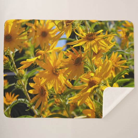 Flores en mi hierbas bloemen in mijn onkruid sherpa deken (Voorkant (horizontaal))
