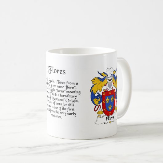 Flores Family Crest cup Koffiemok (Voorkant rechts)