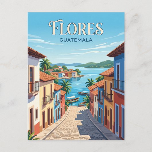 Flores Guatemala Briefkaart (Voorkant)