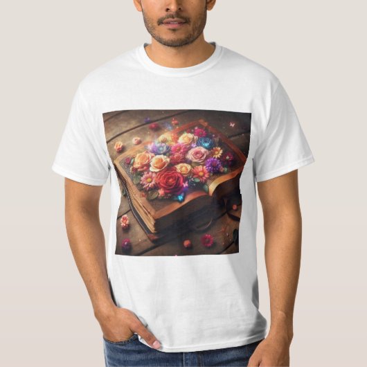 Flores Literarias: Crecimiento del Conocimiento T-shirt (Voorkant)