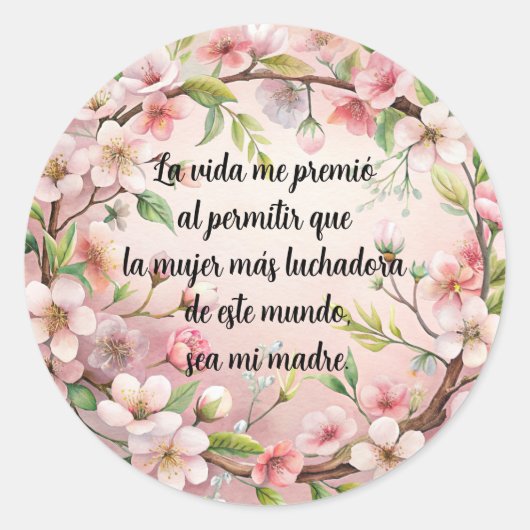Flores, moderno elegante ronde sticker (Voorkant)