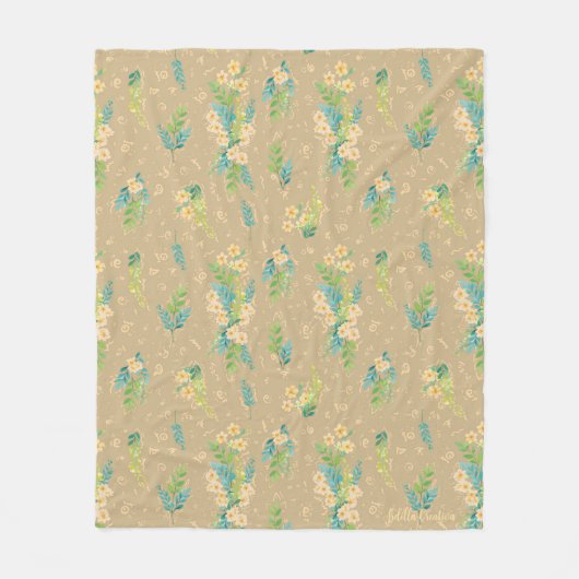 Flores Neutras Fleece Deken (Voorkant)