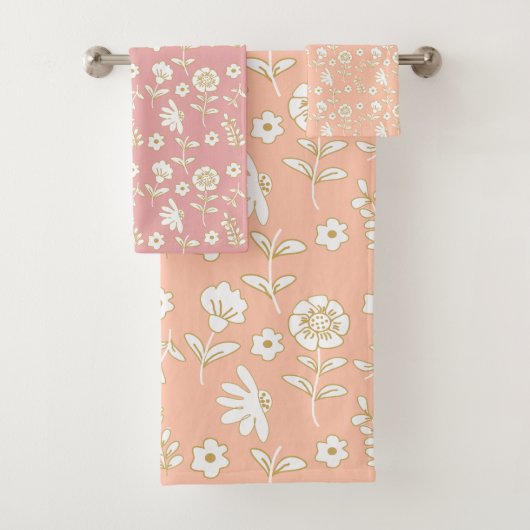 Flores ocres set de toallas bad handdoek (Insitu)