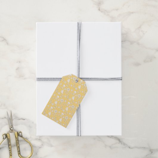Flores ocres tags cadeaulabel (Met Touw)