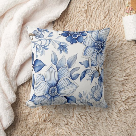 Flores paisibles : L'art floral Abstrait apaisant Kussen (Deken)