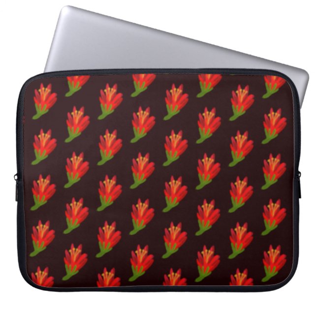 flores rojas laptop sleeve (Voorkant)