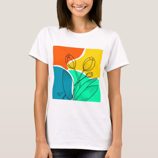 flores tulipas t-shirt (Voorkant)