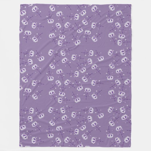 Flores Violeta Fleece Deken (Voorkant)