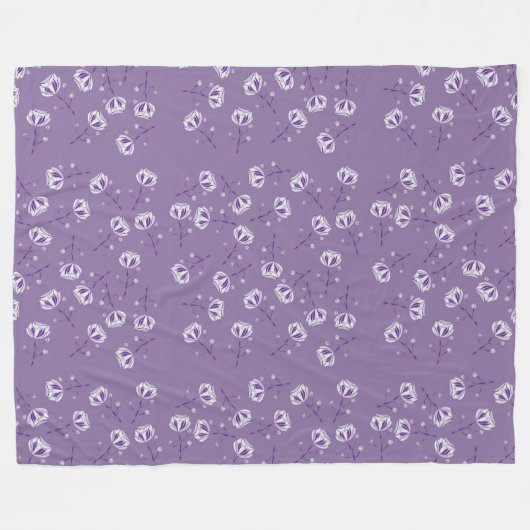 Flores Violeta Fleece Deken (Voorkant (Horizontaal))