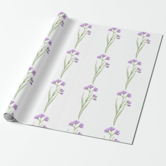 flores violetas delicadas cadeaupapier (Uitgerold)