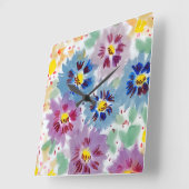 Flores violetas vierkante klok (Hoek)