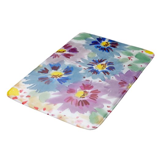 Flores violetas y azules badmat (Gekanteld)