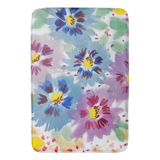 Flores violetas y azules badmat (Voorkant Verticaal)