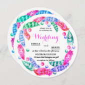 Florescent boho wreath, elegantie van levendige kl kaart (Voorkant / Achterkant)