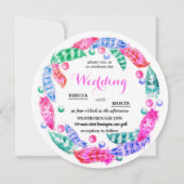 Florescent boho wreath, elegantie van levendige kl kaart (Voorkant)