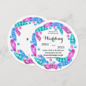 Florescent boho wreath, elegantie van levendige kl kaart (Voorkant / Achterkant)