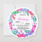 Florescent boho wreath, elegantie van levendige kl kaart (Voorkant)