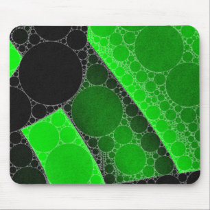 Florescent Green Black Circle Abstract Muismat