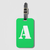 Florescent groen monogram bagagelabel (Voorkant (verticaal))