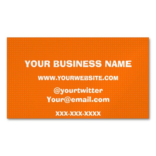 Florescent Oranje Speck Pattern Visitekaartje Magneet (Voorkant)
