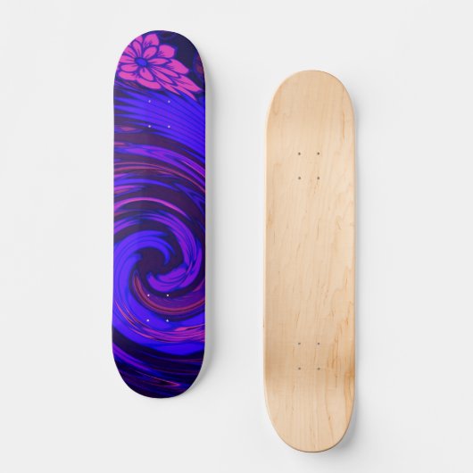 Florescent Pink Floral Surge Schaats Board Skateboard (Voorkant)