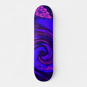 Florescent Pink Floral Surge Schaats Board Skateboard