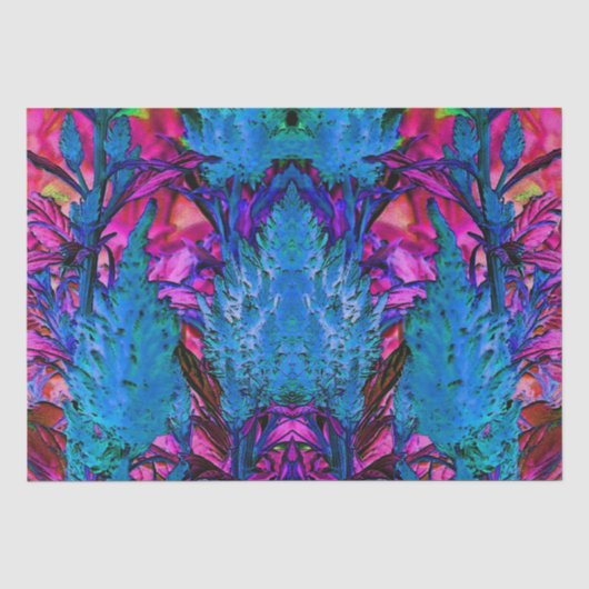 Florescent Pink Floral Surge Tissuepapier (Voorkant)