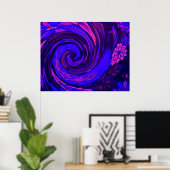 Florescent Pink Surge Print Poster (Thuiskantoor)