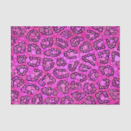 Florescent roze Cheetah Pattern Tissuepapier (Voorkant)