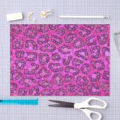 Florescent roze Cheetah Pattern Tissuepapier (Craft)