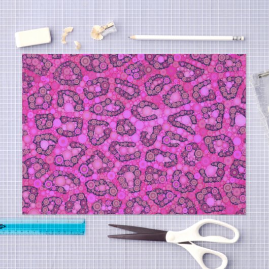 Florescent roze Cheetah Pattern Tissuepapier (Craft)