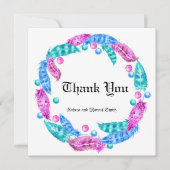 Florescente boho krans, elegant van levendige kleu bedankkaart (Voorkant)