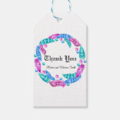 Florescente boho krans, elegant van levendige kleu cadeaulabel (Voorkant)