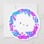 Florescente boho krans, elegant van levendige kleu kaart (Achterkant)