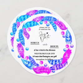 Florescente boho krans, elegant van levendige kleu kaart