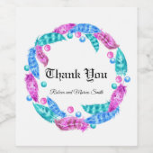 Florescente boho krans, elegant van levendige kleu wijn etiket (Enkel label)