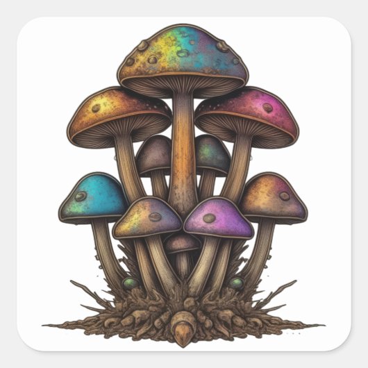 Florescerende schimmels vierkante sticker (Voorkant)