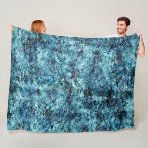 Floresta azul sob nevasca ou vidro trincado fleece deken