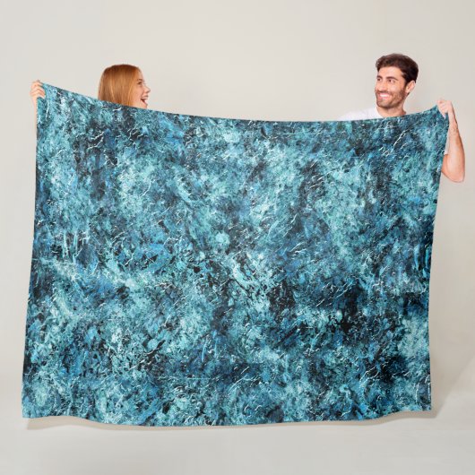 Floresta azul sob nevasca ou vidro trincado fleece deken (In situ)