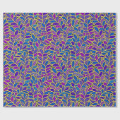 Floresta blauw, violet en goud cadeaupapier (Vlak)