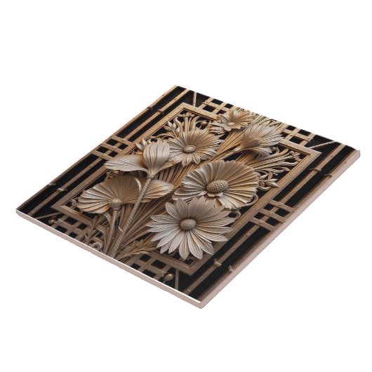 Floret and Deco Grid Tegeltje (Zijkant)