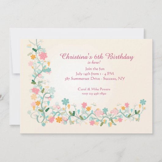 Floret Corner Uitnodiging (Voorkant)