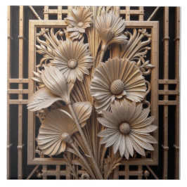 Floret en Deco-raster Tegeltje
