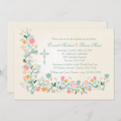 Floret hoek religieuze uitnodiging (Voorkant / Achterkant)