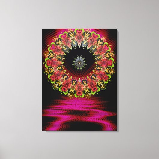 Floretiana Psychedelic Liefde Kunst Verpakt Canvas (Voorkant)
